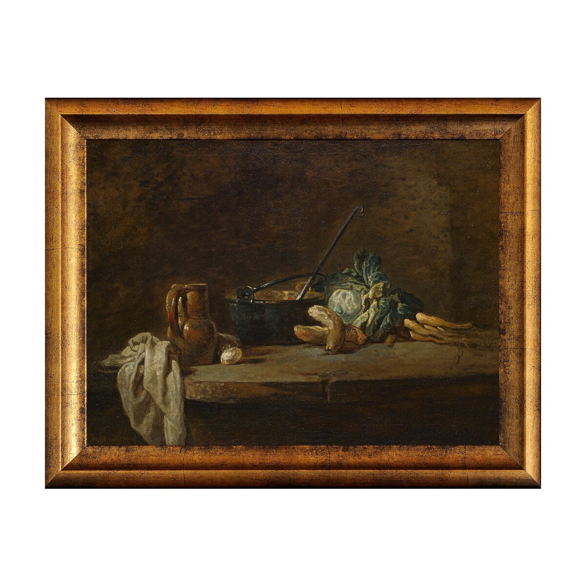 Tablou Inramat - Chardin - Vegetables for the Soup, Rama Auriu, 30 x 40 cm