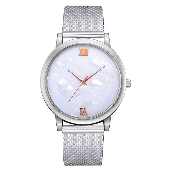 Ceas Dama Quartz Viser Casual Elegant Silver, CP99549SR, curea din metal (mesh), afisaj analog