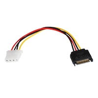 Cablu adaptor alimentare SATA 15 pini tata la HDD IDE MOLEX 4 pini mama, 20cm