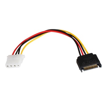 Cablu adaptor alimentare SATA 15 pini tata la HDD IDE MOLEX 4 pini mama, 20cm Cablu adaptor alimentare SATA 15 pini tata la HDD IDE MOLEX 4 pini mama, 20cm