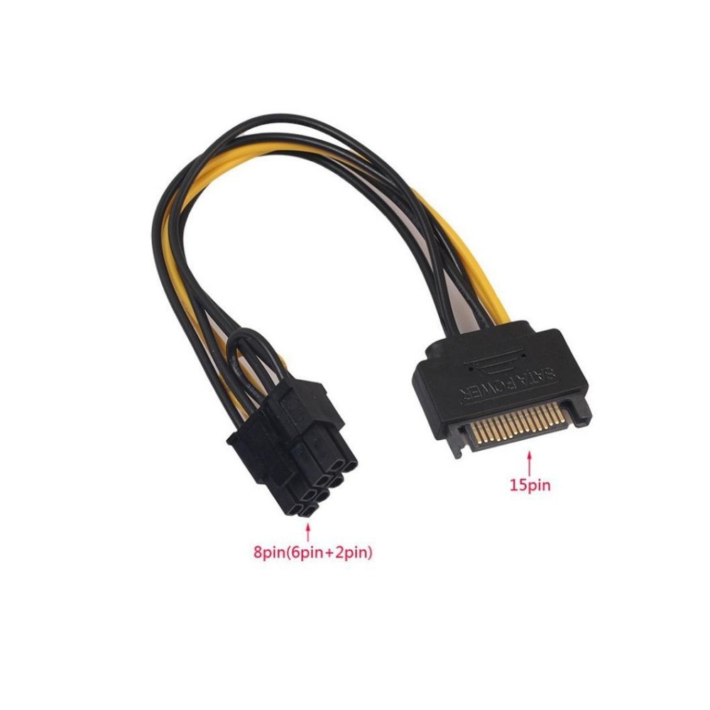 volume Advise Behavior Cablu adaptor de alimentare Sata 15 pini tata la PCI-E 8 Pini ( 6 + 2 pini),  15 cm - eMAG.ro