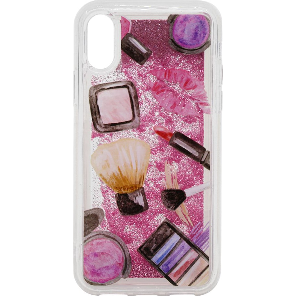 Husa de protectie Lemontii Liquid Sand iPhone XS / X, Makeup Glitter