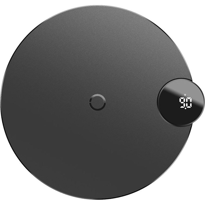 Baseus Wireless töltő, 10W, digitális kijelző, Fekete