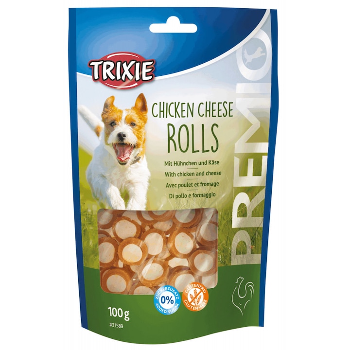 Jutalom Trixie Premio tekercs sajttal és csirkével kutyáknak 100 g 31589