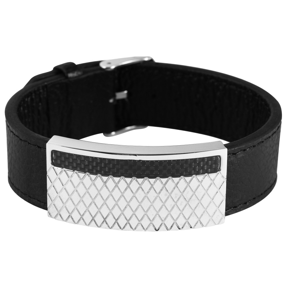 Bratara barbati din piele naturala neagra MAXX