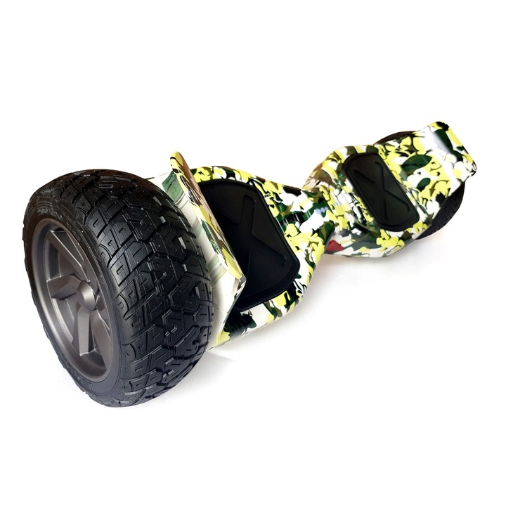 Електрически самобалансиращ скутер Hoverboard Hummer Green Camouflage, Гуми 8.5" с дистанционно, Bluetooth, 2 x 500W