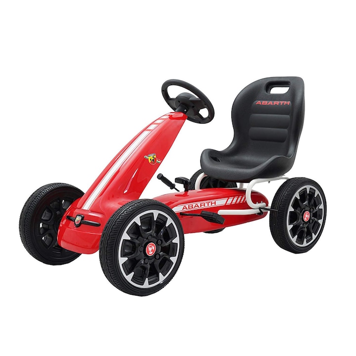 Kart Abarth rosu cu pedale pentru copii