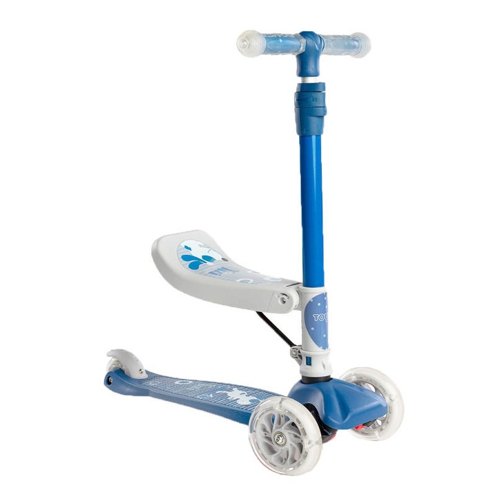 Toyz Tixi TTT-AL Тротинетка с 3 колела, светлини и детска седалка, Многоцветен