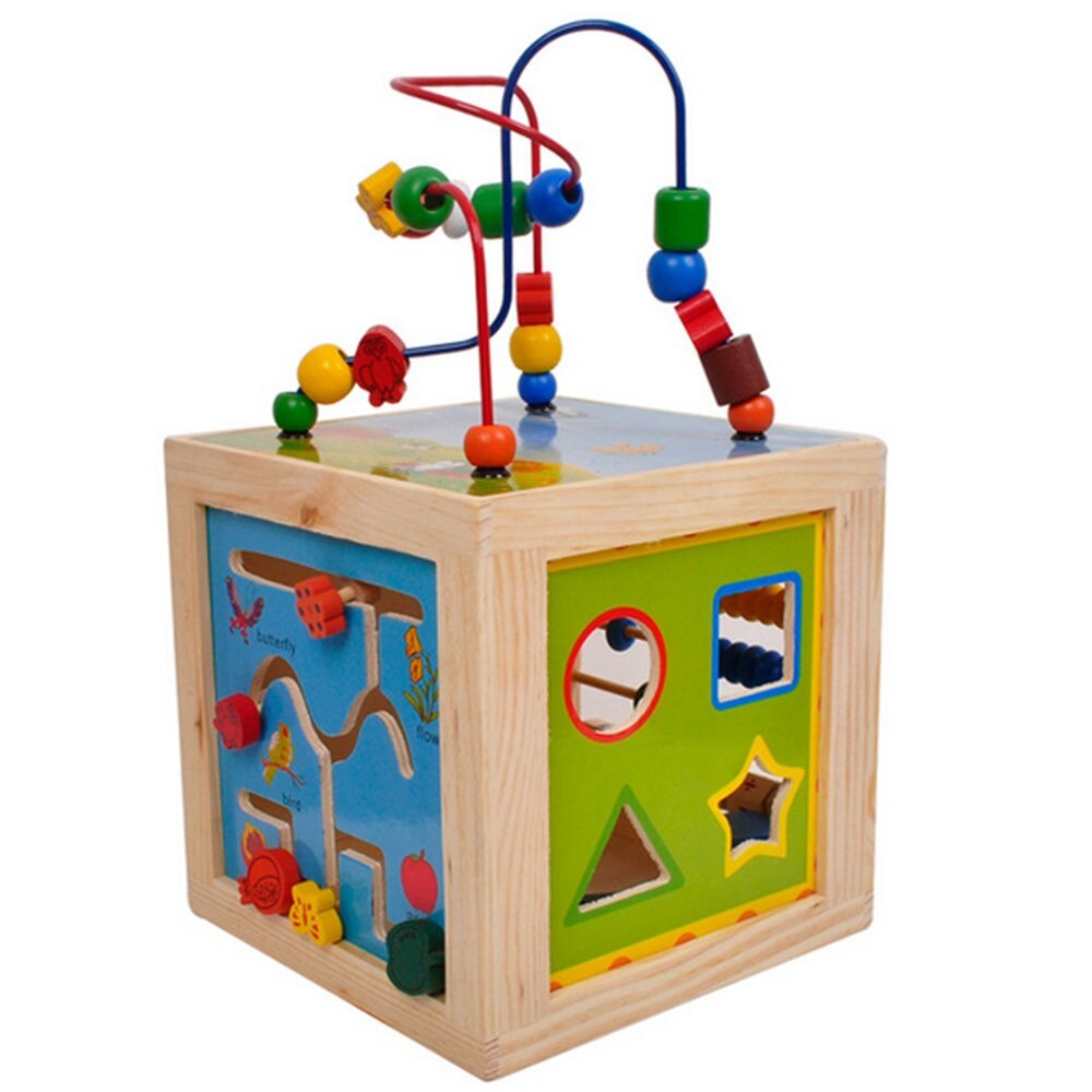 Jucarie Educativa Krista® Cubul Din Lemn cu 5 Activitati