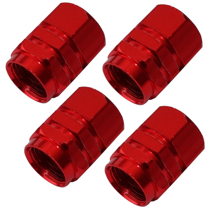 Set capace valva-ventil auto AERZETIX, 4 bucati, rosu