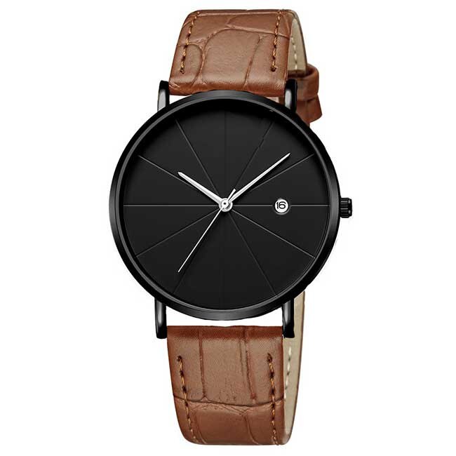 Ceas Unisex Quartz Viser Casual Elegant Maro, CP99544MO, curea din piele, afisaj analog