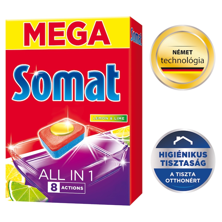 Somat All in One Lemon mosogatógép-tabletta, 80 darab