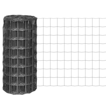 Plasa de gard din otel, vidaXL, Gri, 100 x 100 mm, 10 x 0.8 m Plasa de gard din otel, vidaXL, Gri, 100 x 100 mm, 10 x 0.8 m