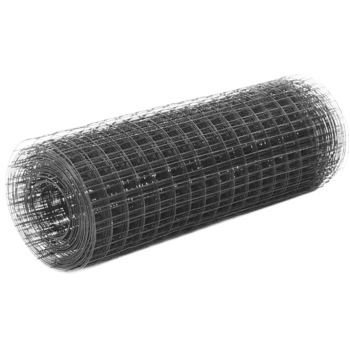 Plasa de sarma, patrat, vidaXL, Otel cu invelis PVC, 25 x 0.5 m, 16 x 16 mm, Gri Plasa de sarma, patrat, vidaXL, Otel cu invelis PVC, 25 x 0.5 m, 16 x 16 mm, Gri