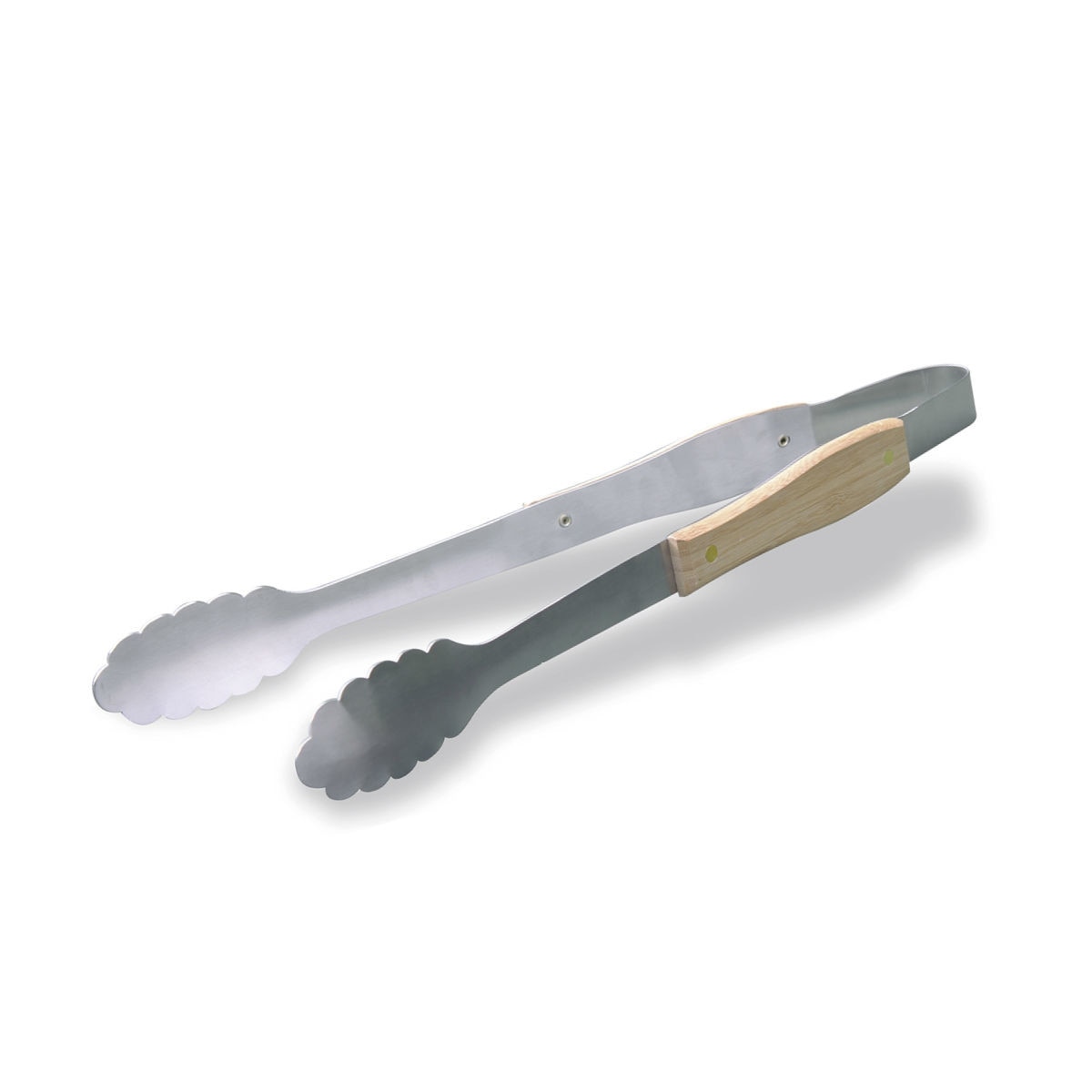 Cleste pentru gratar Enders,cu maner de bambus, otel inoxidabil, 43 cm