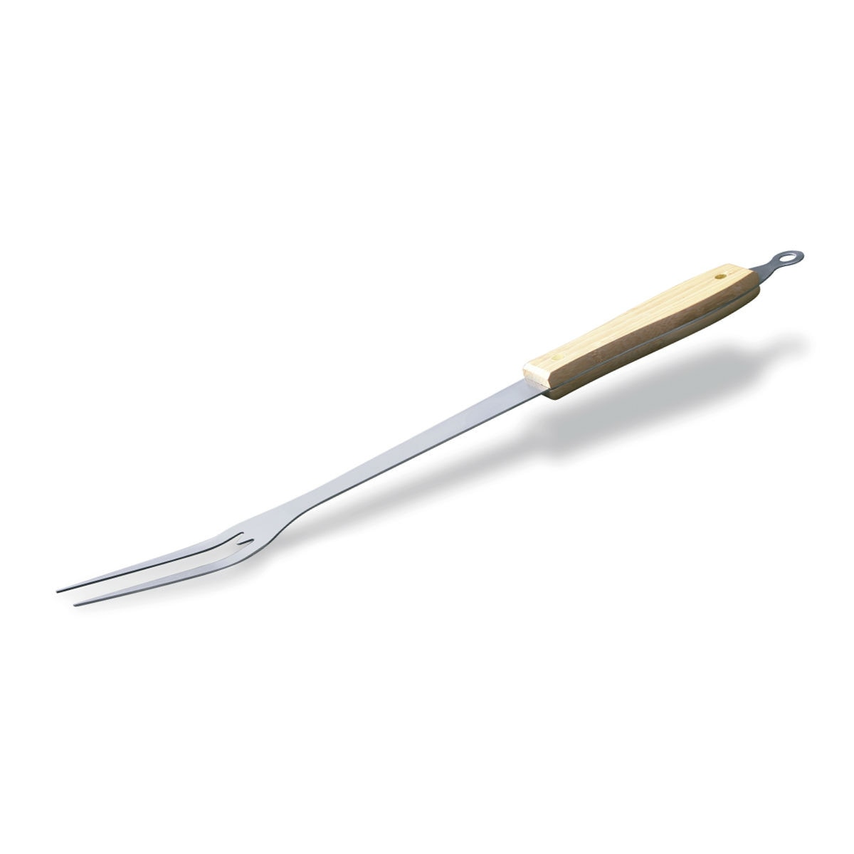 Furculita pentru gratar Enders, cu maner de bambus, otel inoxidabil, 44.5 cm