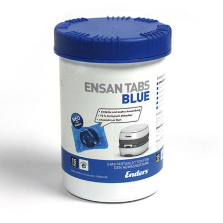 Санитарни таблетки за химическа тоалетна Enders ENSAN BLUE 15 бр., за отпадъчни води