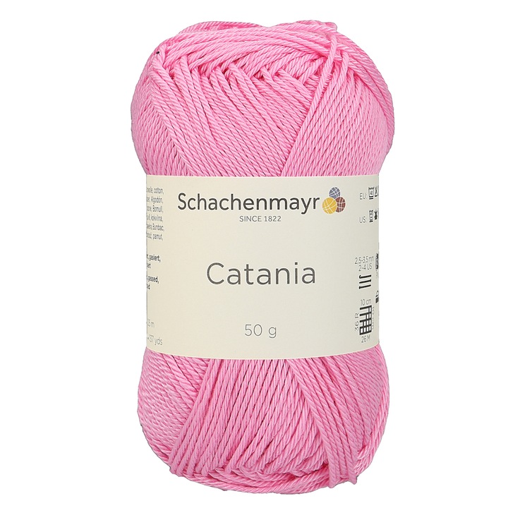 Fir Textil Smc Schachenmayr Catania 0222 pentru crosetat si tricotat, bumbac, roz orhidee 125 m
