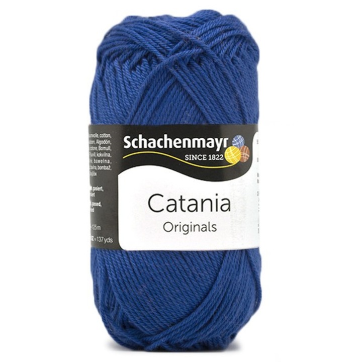 Schachenmayr Catania 0201 textil fonal, Smc, horgoláshoz és kötéshez, pamut, 125 m, kék