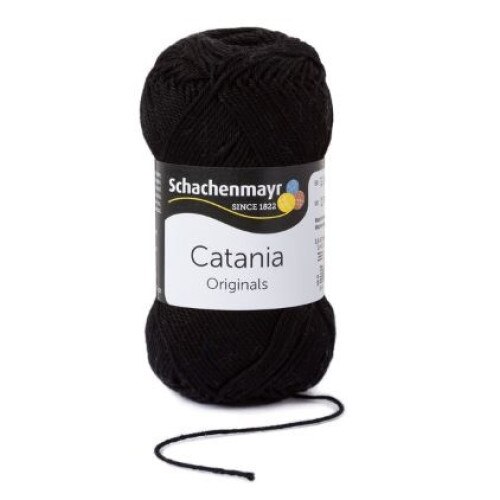 Fir Textil Smc Schachenmayr Catania 0110 pentru crosetat si tricotat, bumbac, negru, 125 m