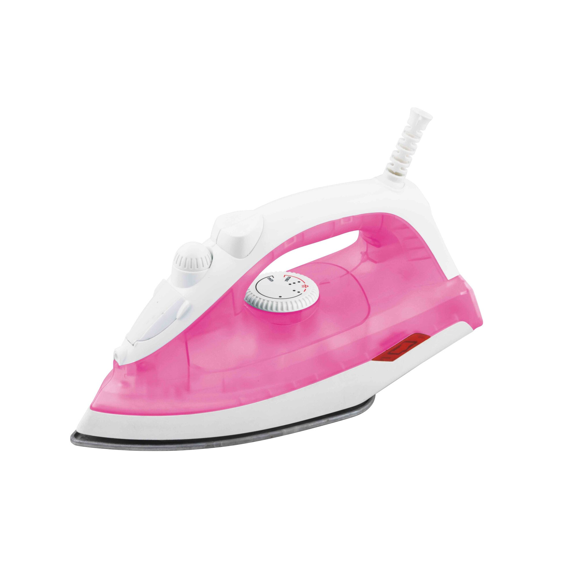 Fier de calcat Zilan 8427, Talpa inox, 1600 W, 180 ml , cablu 1.4 m, Roz/Alb