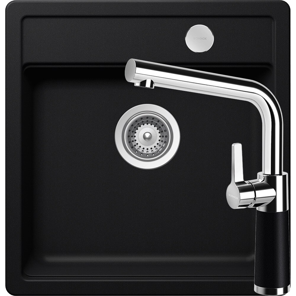 Kit chiuveta Schock Mono N-100S 490 x 510 mm si baterie Schock SC-540 Puro Cristadur