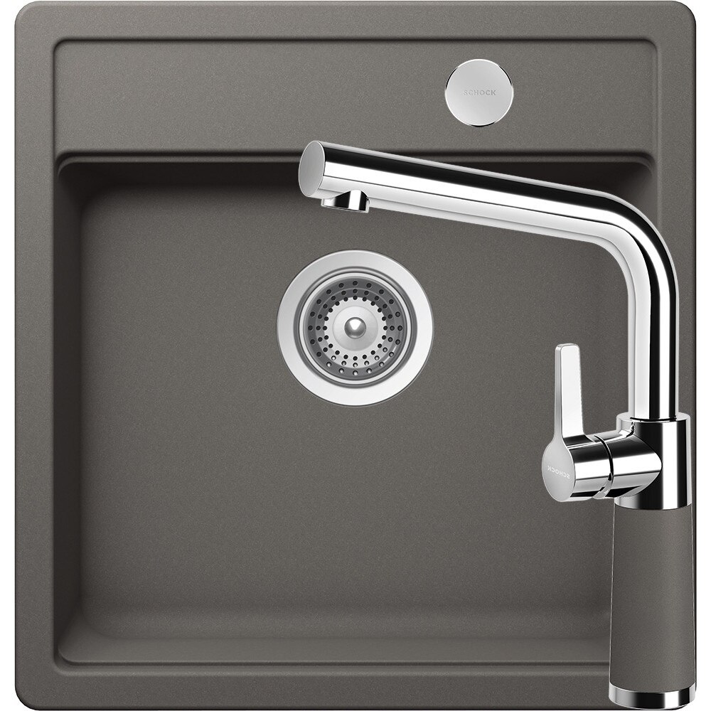 Kit chiuveta Schock Mono N-100S 490 x 510 mm si baterie Schock SC-540 Silverstone Cristadur