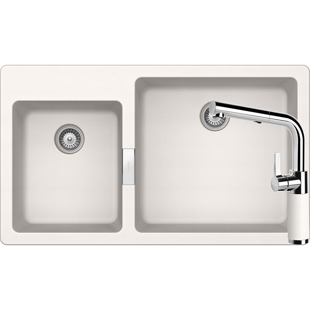 Kit chiuveta Schock Signus N-175 860 x 500 mm si baterie Schock SC-540 cu Dus Extractibil Polaris Cristadur