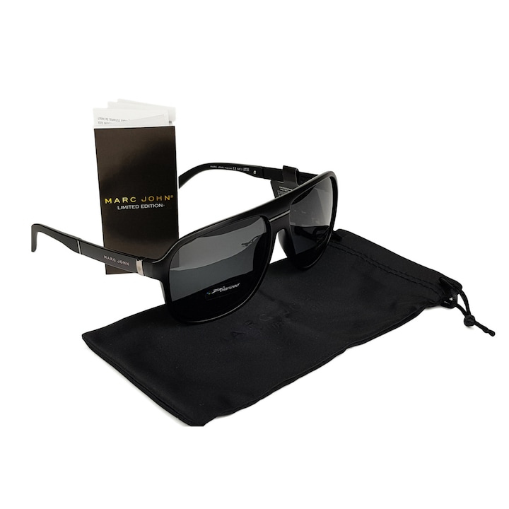 Мъжки слънчеви очила MARC JOHN MJ-0771-108-P1, Черни плаки