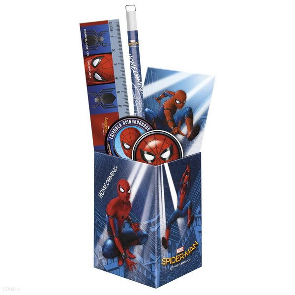 Set instrumente de scris Derform in suport metalic Spiderman Homecoming