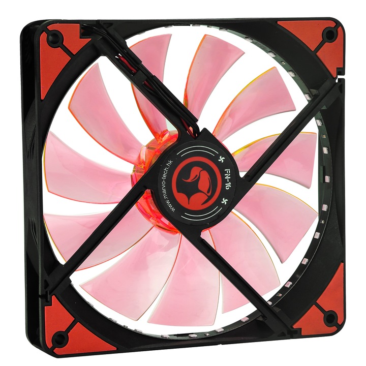 Ventilátor 140 mm Marvo FN-16 piros
