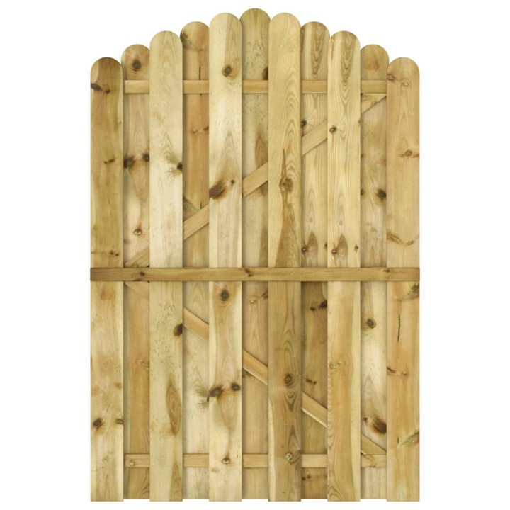 Poarta de gradina vidaXL, 100 x 150 cm, lemn de pin tratat 12.9 kg