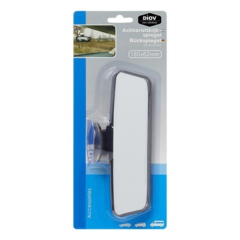 Oglinda retrovizoare suplimentara cu ventuza pentru parbriz 180x62mm Oglinda retrovizoare suplimentara cu ventuza pentru parbriz 180x62mm
