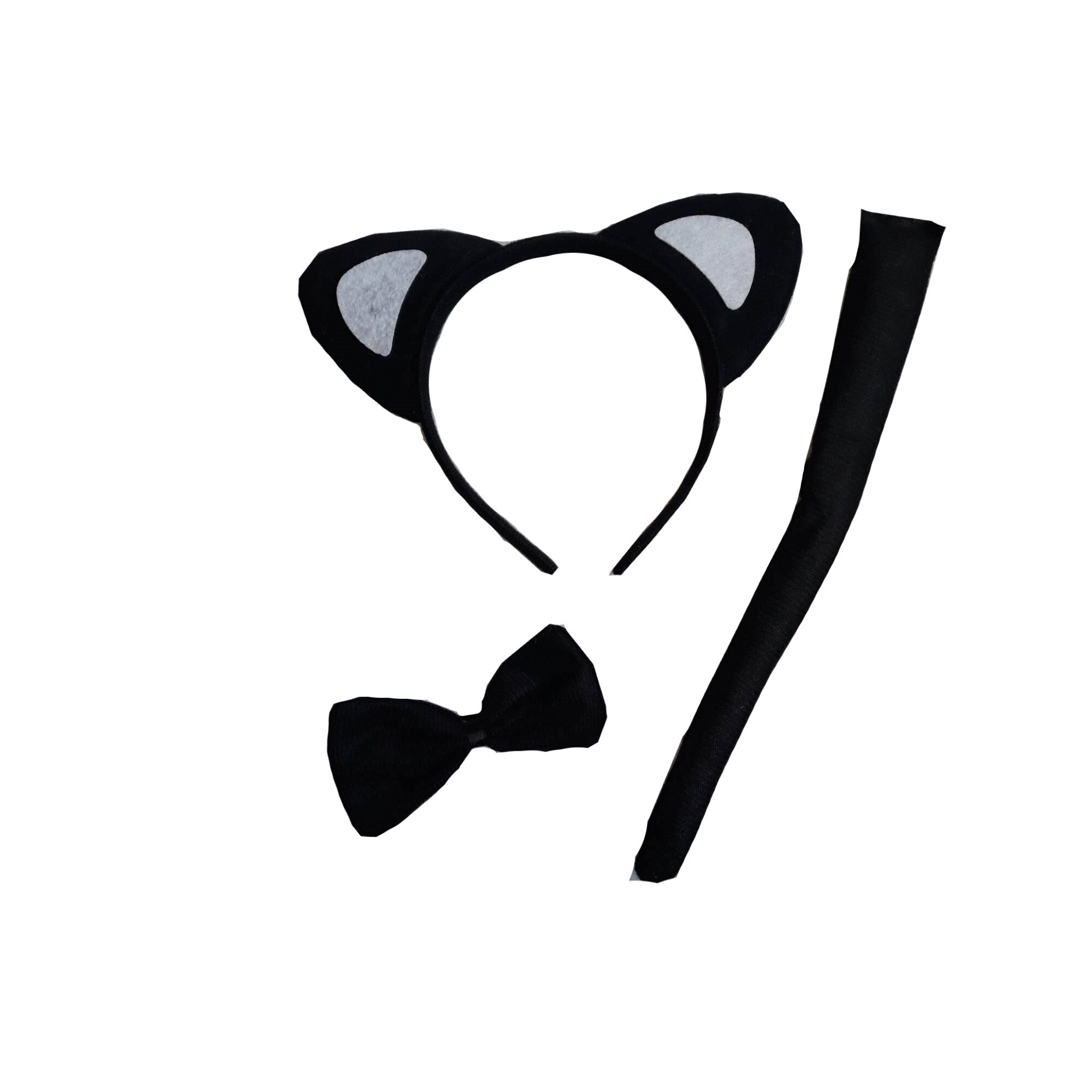 Set urechi, coada, papion rol pisica, 3 piese