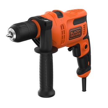 Masina de gaurit si insurubat (bormasina) cu percutie Black & Decker BEH220k, 500 W, 2900 RPM, mandrina rapida + cutie depozitare