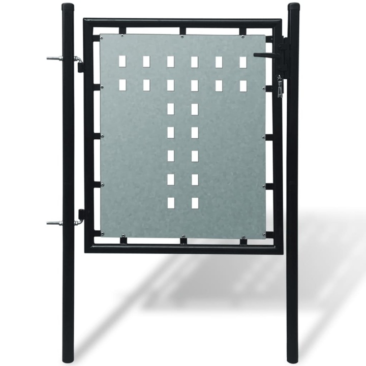 Poarta de gard cu o usa vidaXL, negru, 100x150 cm 16.9 kg 141685
