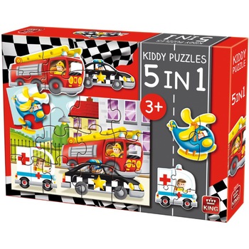 Puzzle King - Kiddy Puzzles, 3/4/12 piese (05076) Puzzle King - Kiddy Puzzles, 3/4/12 piese (05076)