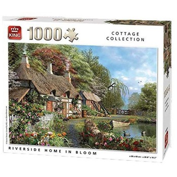 Puzzle King - Riverside Home in Bloom, 1.000 piese (05718) Puzzle King - Riverside Home in Bloom, 1.000 piese (05718)