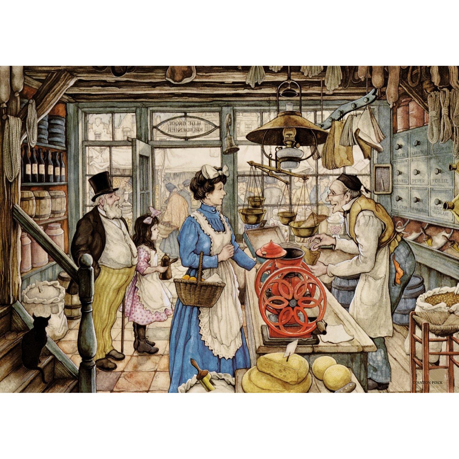 Puzzle Jumbo - Anton Pieck: The Grocer, 500 piese XXL (18599)