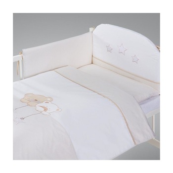 Klups set lenjerie brodata 2 piese Star Dream alb-beige Klups set lenjerie brodata 2 piese Star Dream alb-beige