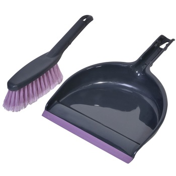 Set, Zola®, din Faras + perie, plastic - gri Set, Zola®, din Faras + perie, plastic - gri