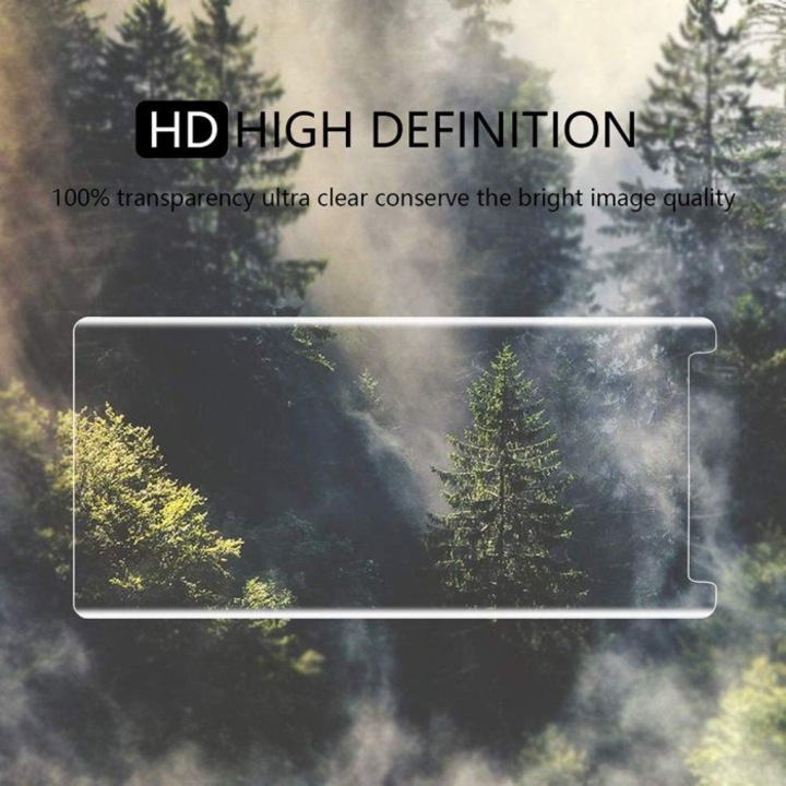 Folie sticla curbata UV Full Glue pentru Samsung Note 9, Transparenta