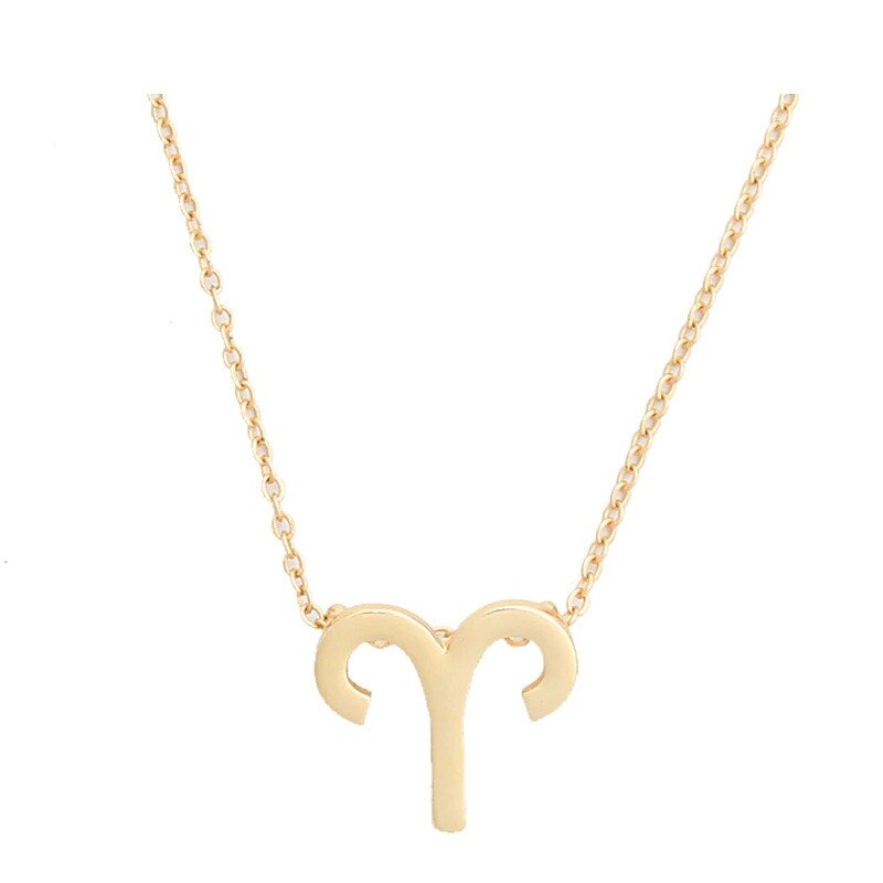 Colier fashion zodiac, Berbec, auriu