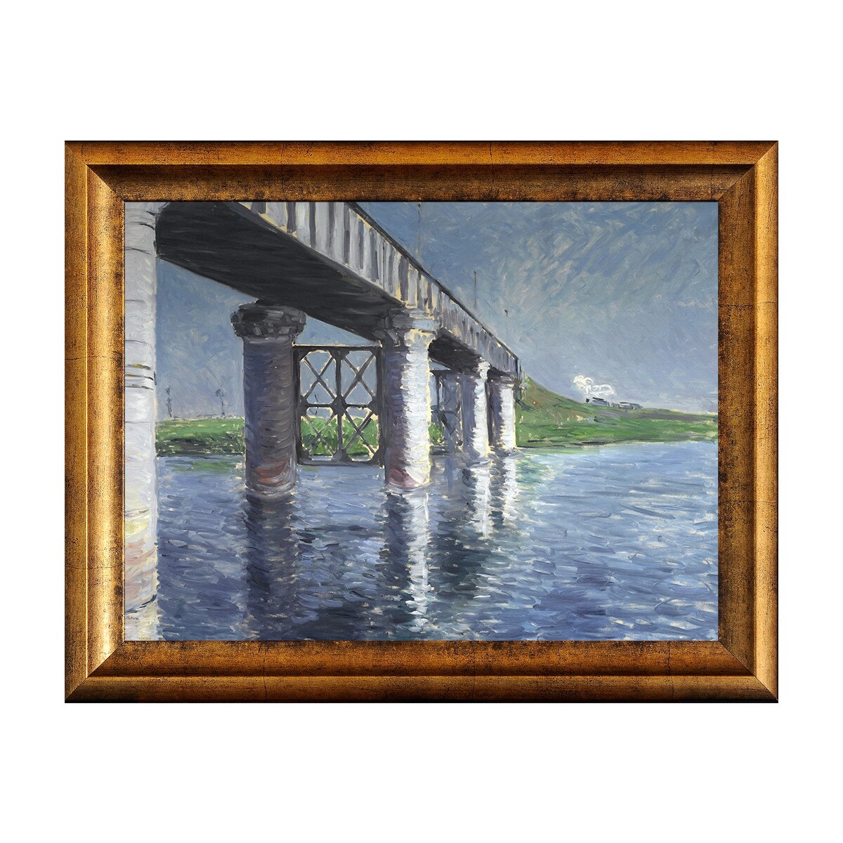 Tablou Inramat - Gustave Caillebotte - Bridge at Argenteuil, Rama Auriu 30 x 40 cm
