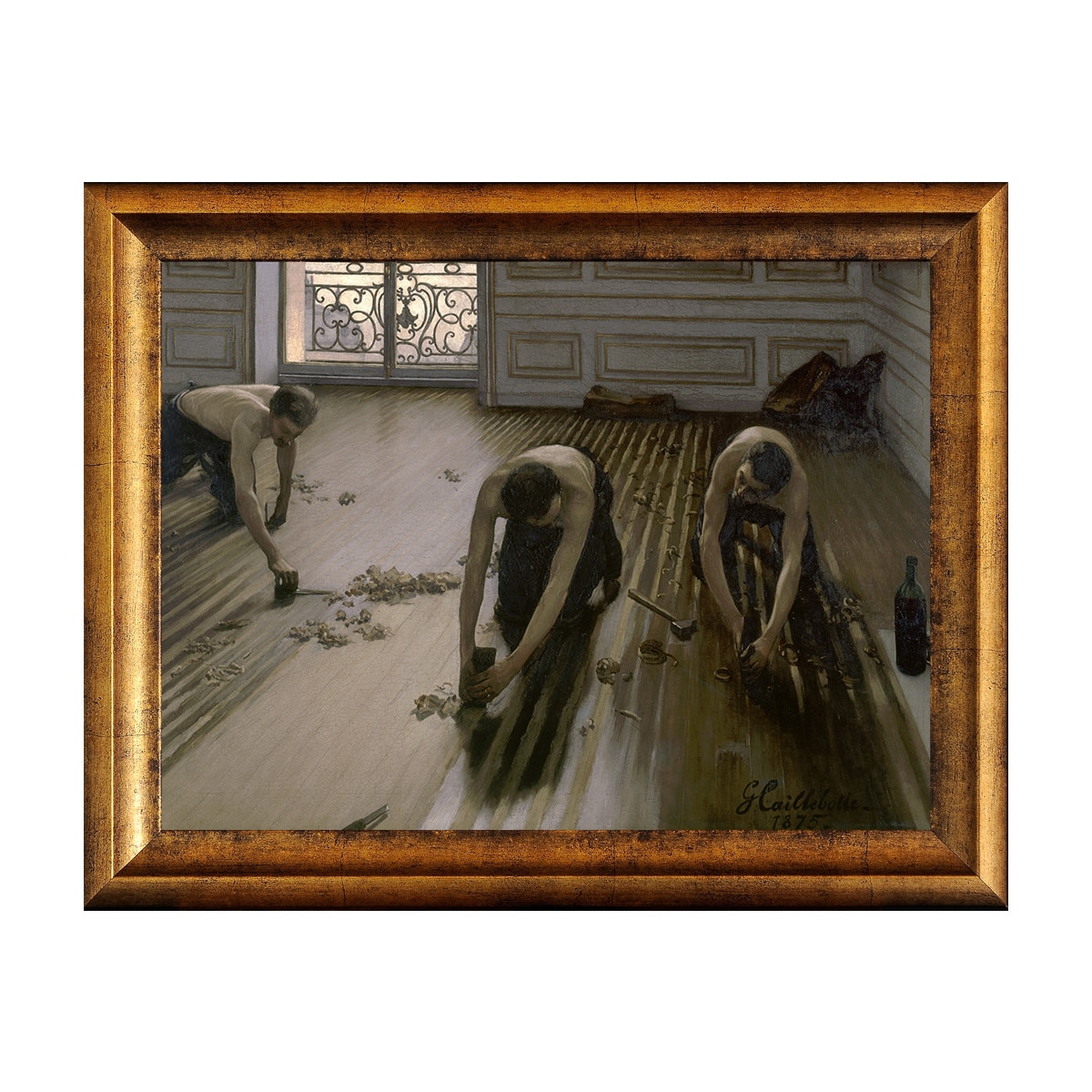 Tablou Inramat - Caillebotte - The Floor Planers, Rama Auriu 30 x 40 cm
