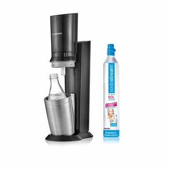 Set aparat pentru preparat bauturi carbogazoase SodaStream Crystal 2.0 Titan 1 carafa 0.6L, 1 cartus CO2 incluse Set aparat pentru preparat bauturi carbogazoase SodaStream Crystal 2.0 Titan 1 carafa 0.6L, 1 cartus CO2 incluse