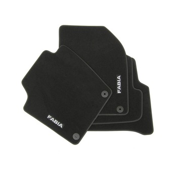 Set Covorase Textile Skoda Fabia, Negru, 4 bucati Set Covorase Textile Skoda Fabia, Negru, 4 bucati