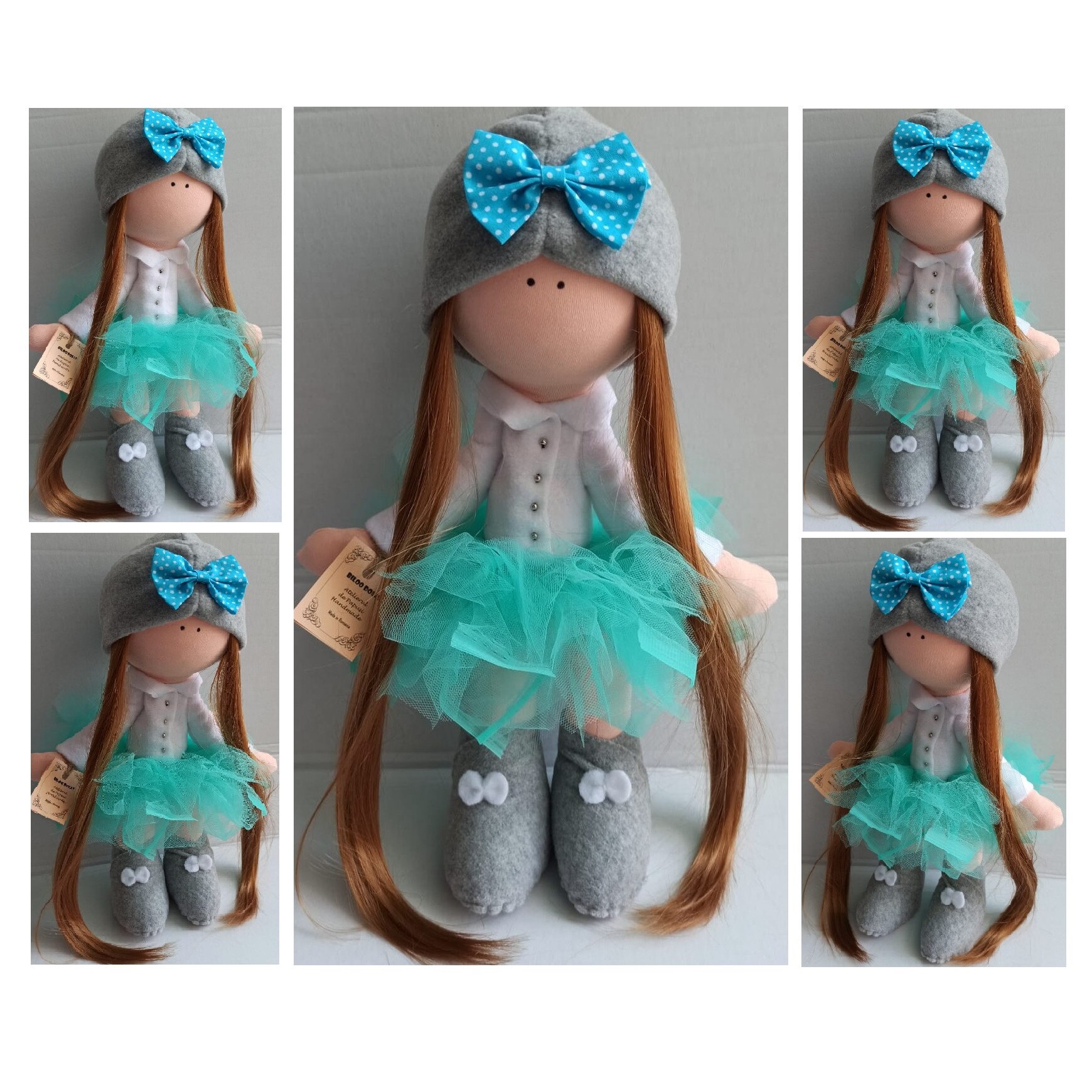 Papusa Biloo Doll Olivia - Model Unicat - Creatie handmade - dimensiune 43 cm