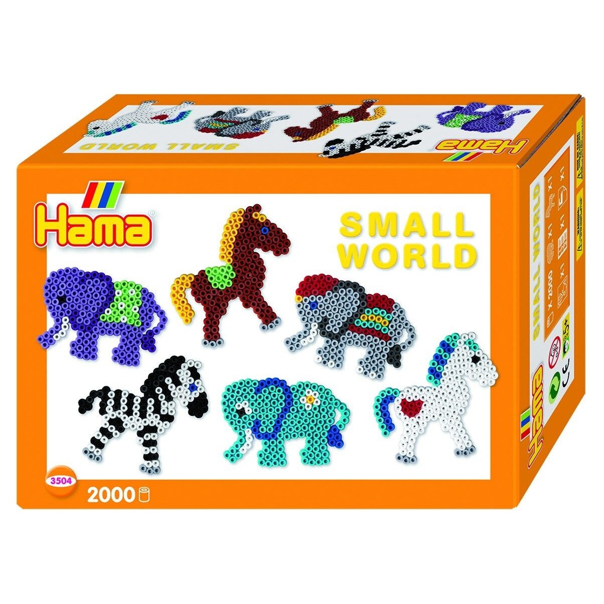 Margele de calcat HAMA MIDI CIRCUL - 2000 margele + 2 plansete de lucru impachetat in cutie