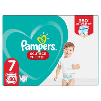 Scutece-chilotel Pampers Pants Mega Box, Marimea 7, 17+ kg, 80 buc Scutece-chilotel Pampers Pants Mega Box, Marimea 7, 17+ kg, 80 buc